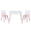 Kids Table and Chair Set with Animal Patterns, 3-Piece