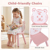 Kids Table and Chair Set with Animal Patterns, 3-Piece
