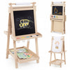 Double-Sided Kids Art Easel with Chalkboard & Whiteboard