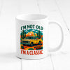 Vintage Car Coffee Mug – Ceramic Retro Cup with Desert Cacti Design, Gift for Dad