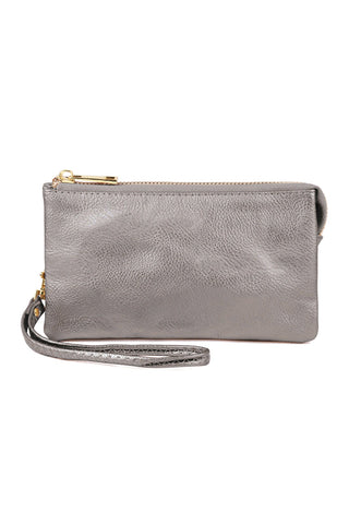 Buy light-silver 005 - Leather Wallet With Detachable Wristlet