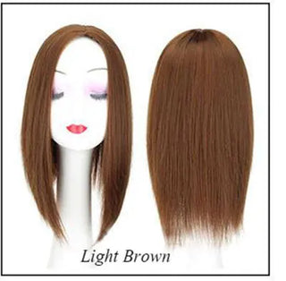 Buy light-brown Women Synthetic Hair Pieces 3 Clips in One Piece Hair Extension Long Straight High Temperature Fiber for Lady