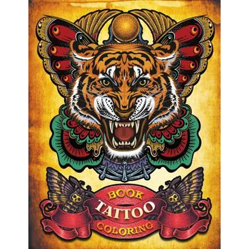 Tattoo Coloring Book: Hand-drawn set of old school Tattoos Coloring Book (Relaxing, Inspiration) - Paperback
