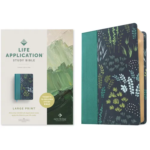 NLT Life Application Study Bible, Third Edition, Large Print (Leatherlike, Meadow Teal, Red Letter) - Imitation Leather