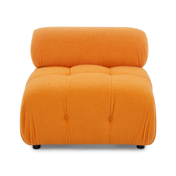Modular Sectional Sofa, Button Tufted Designed and DIY Combination,L Shaped Couch With Reversible Ottoman, Orange Velvet