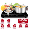 4000W Induction Cooktop Portable Double Induction Cooker Electric Dual Burner Stove Countertop Hot Plate with 9 Power 9 Temperature 0-3H Timer