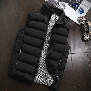 Buy black Vest Men New Stylish Autumn Vests Winter Warm Sleeveless Jacket Army Waistcoat Mens Vest Fashion Casual Coats Mens Plus Size 5XL