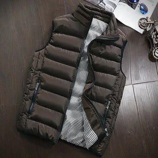 Buy coffee Vest Men New Stylish Autumn Vests Winter Warm Sleeveless Jacket Army Waistcoat Mens Vest Fashion Casual Coats Mens Plus Size 5XL