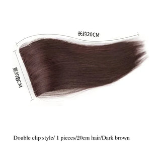 Buy a55-dark-brown-20cm 10-20cm Human Hair Invisable Seamless Hair Pad Extension Lining of Top Side Cover Hairpiece Increase Hair Volume for Women