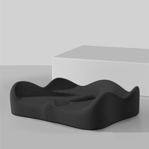 Memory foam car seat cushion. Ergonomic support. Relieves back/coccyx pain. Universal fit.