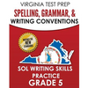 VIRGINIA TEST PREP Spelling, Grammar, & Writing Conventions Grade 5: SOL Writing Skills Practice - Paperback