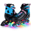 Adjustable Light-Up Kids Inline Skates Ages 9-14