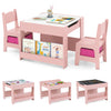 Kids Activity Table and 2 Chairs Set with Reversible Tabletop