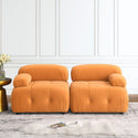 Modular Sectional Sofa, Button Tufted Designed and DIY Combination,L Shaped Couch With Reversible Ottoman, Orange Velvet
