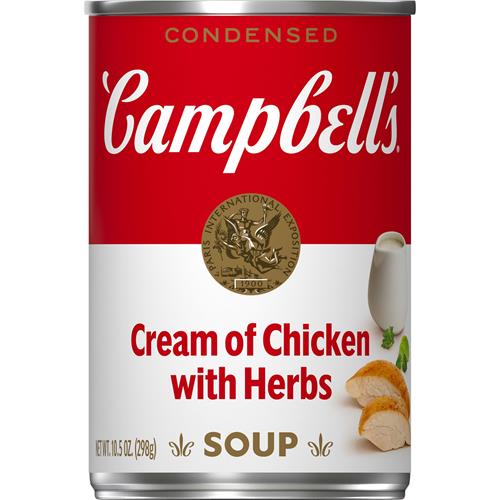 Campbells Condensed Cream Of Chicken Soup With Herbs, 10.5 Oz Can