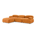 Modular Sectional Sofa, Button Tufted Designed and DIY Combination,L Shaped Couch With Reversible Ottoman, Orange Velvet