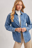 DENIM BUTTON DOWN OVERSIZED SHIRTS: MED.WASH
