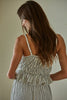 Striped Peplum Crop Top : Natural Black
