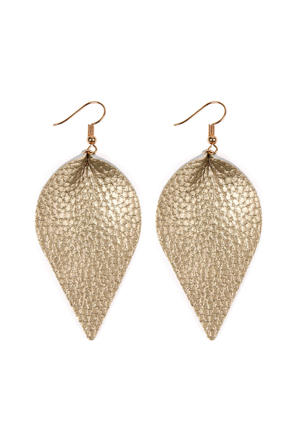 Teardrop Shape Genuine Leather Earrings