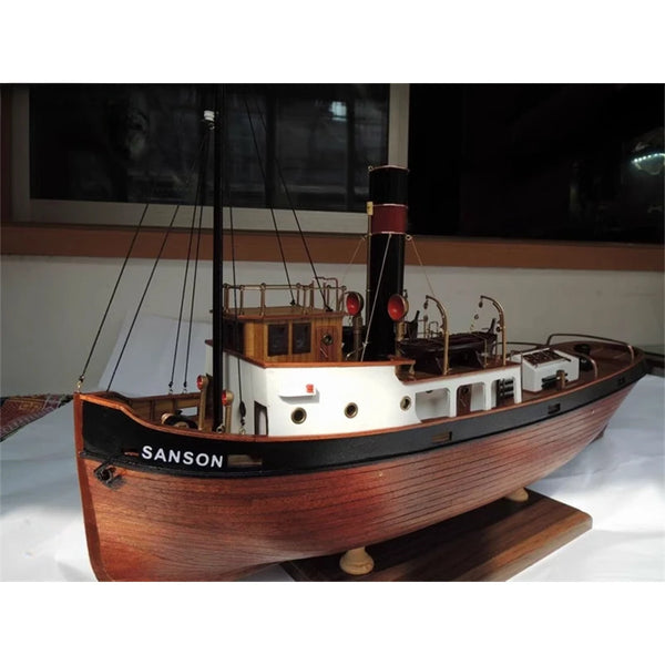 1/50 Wooden Tugboat Model Assembly Kit DIY SANSON Adult Building Model Toy Birthday Gift Collection Decoration