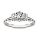 1 CTW Oval Lab Grown Diamond Three Stone Engagement Ring 14K White Gold (G-Vs)