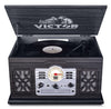 Victor State 7-in-1 Wood Music Center with 3-Speed Turntable and Dual Bluetooth