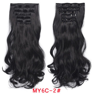 Buy my6c-2 16 Clips Clip in Hair Extension Long Synthetic Hair Heat Resistant Hairpiece Natural Wavy Ombre Hair Piece 6Pcs/Set 20Inch LIHUI