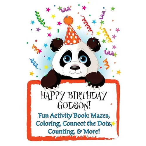 HAPPY BIRTHDAY GODSON! (Personalized Birthday Books for Boys): Fun Activity Book: Mazes, Coloring, Connect the Dots, Counting, & More! - Paperback