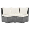 Patio 5-Piece Round Rattan Sectional Sofa Set All-Weather PE Wicker Sunbed Daybed With Round Liftable Table and Washable
