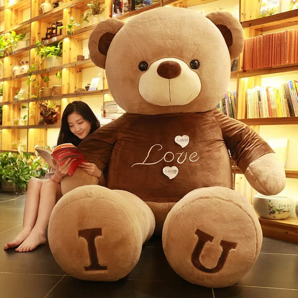 100cm Plush Toy Teddy Bear Giant  T Shirt Soft Stuffed Animals Pillow Dolls Grilfriend Kids Wife Birthday Valentines Day Decor