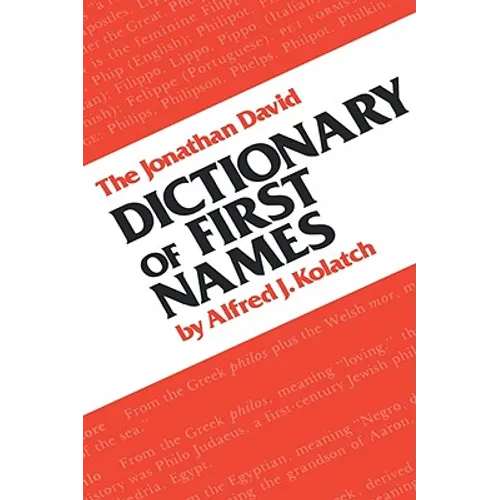 The Jonathan David Dictionary of First Names - Hardcover