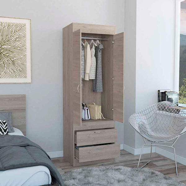 Armoire Tarento,Two Drawers - Light Gray