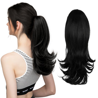 Buy 1b Synthetic Claw Clip in Ponytail Hair Extensions Hairpiece 14&quot;