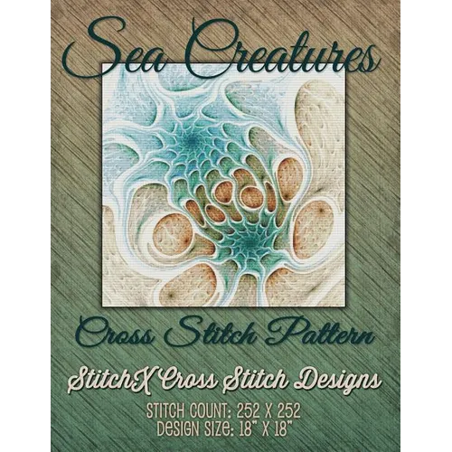 Sea Creatures Fractal Cross Stitch Pattern - Paperback