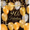 90 & Fabulous: An Elegant Black and Gold 90th Birthday Keepsake Journal - Sign-In Pages, Wishes & Memories, Gift Log & Photo Pages - Perfect Gift for - Hardcover
