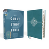 Niv, Quest Study Bible, Leathersoft, Blue, Indexed, Comfort Print: The Only Q and A Study Bible - Imitation Leather