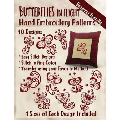 Butterflies in Flight Hand Embroidery Patterns - Paperback