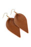 Teardrop Shape Genuine Leather Earrings