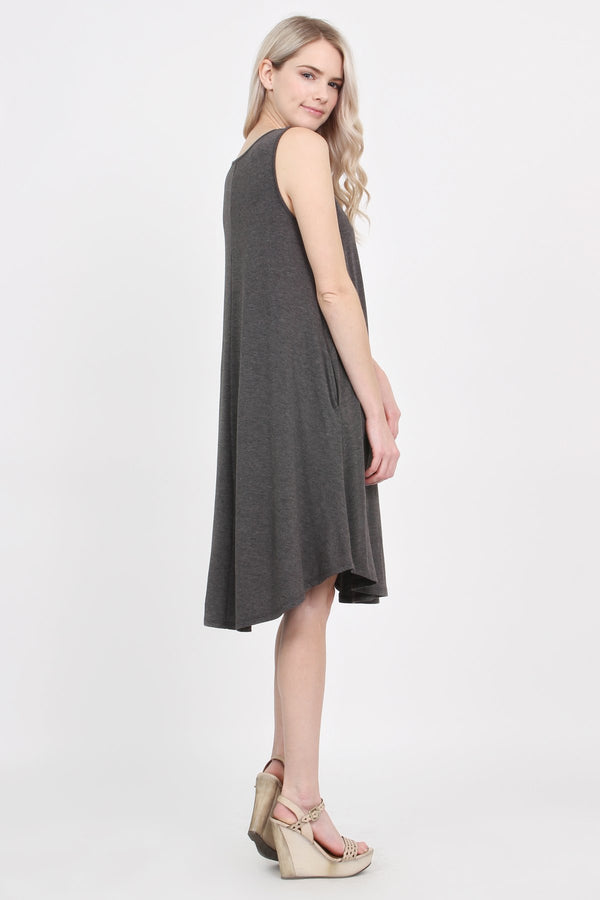 Sleeveless Pocket Swing Dress