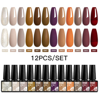 Buy zh23380 10/12pcs Spring Macaron Nail Gel Polish Set Semi Permanent UV for Manicure Soak Off Gel Nail Polish Kit Varnishes Nail Supplies