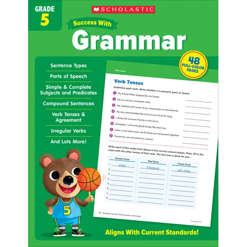 Scholastic Success with Grammar Grade 5 Workbook - Paperback