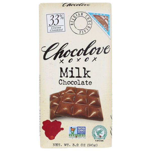 CHOCOLOVE: Milk Chocolate Bar, 3.2 oz