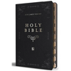 KJV Holy Bible, Giant Print Thinline Large Format, Black Premium Imitation Leather with Ribbon Marker, Red Letter, and Thumb Index - Bonded Leather