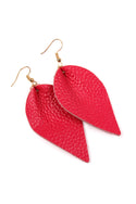 Teardrop Shape Genuine Leather Earrings