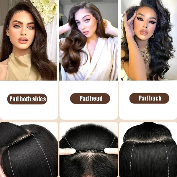 10-20cm Human Hair Invisable Seamless Hair Pad Extension Lining of Top Side Cover Hairpiece Increase Hair Volume for Women