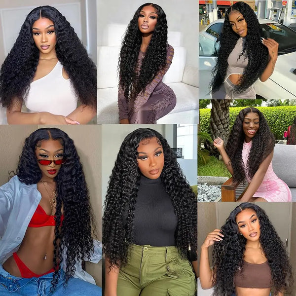 Human Hair Deep Wave Clip in Hair Extensions