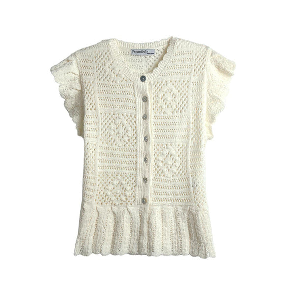 Spring New  Style Round Neck Solid Color Women's Unique Design Knitwear