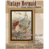 Vintage Mermaid Cross Stitch Pattern - Paperback