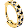 20G CZ Double Row Checkerboard Implant Grade Titanium Nose Hoop