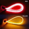 60cm New Slim Amber Sequential Flexible LED DRL For Headlight Strip Daytime Running Light With Yellow Turn Signal Lamp 12V